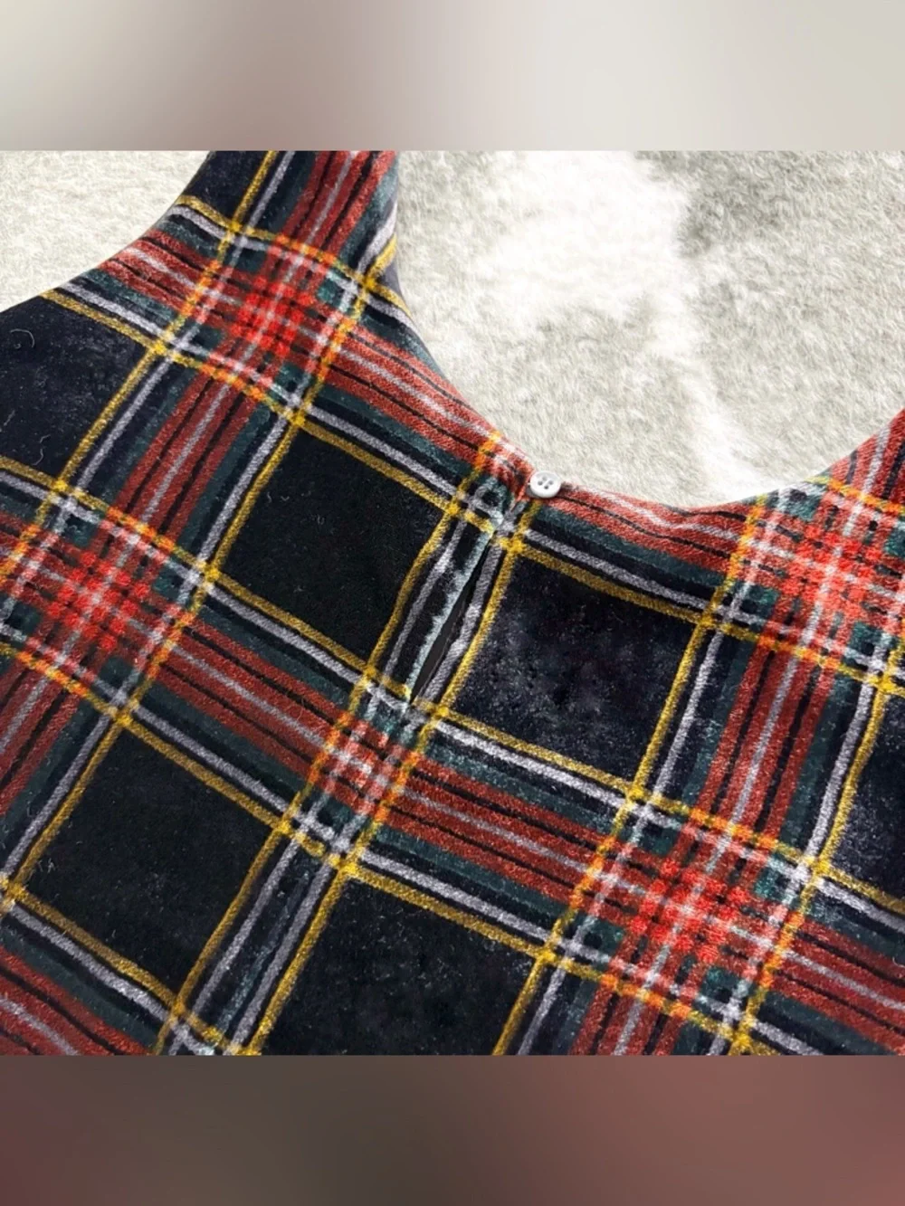 J. Crew Tartan Plaid Velvet Tank Top 6T 6 Tall